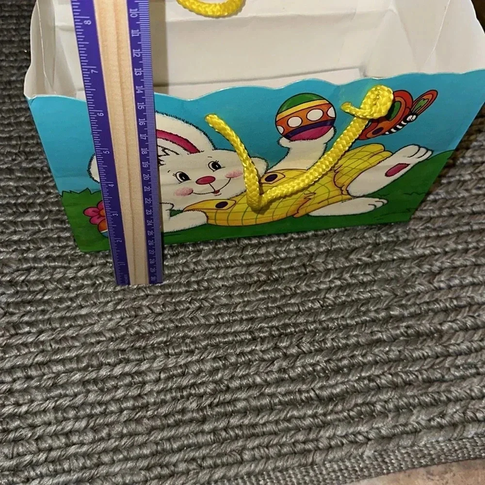 Vtg 1996 Easter Spring Gift Bag Yellow Handles JeanMarie Collection EASTER BUNNY